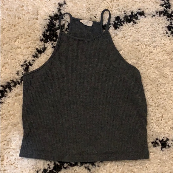 John Galt Ribbed Grey Tank Top - Picture 2 of 4